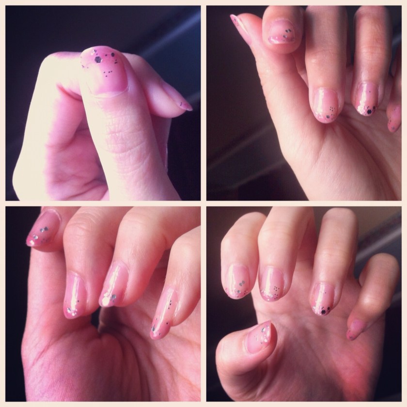 Sweet Glittery Nails by Chi Han (bun143.com)